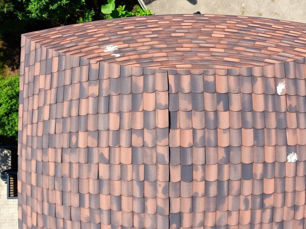 Old worn shingle roof before replacement in Carrollton TX